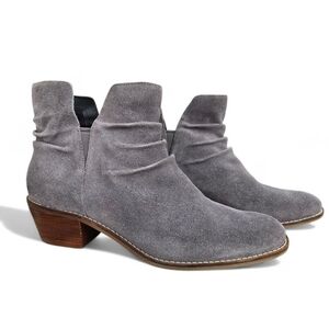 Cole Haan Alayna Suede Ankle Boots – Gray – Size 8B – Block Heel